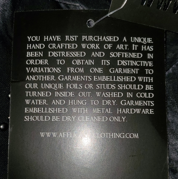 Affliction 100% Cotton Studded T-shirt 2XL, NWT - Picture 6 of 8